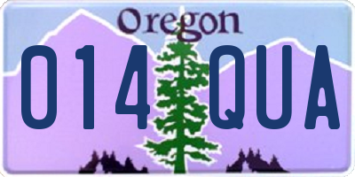 OR license plate 014QUA