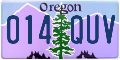 OR license plate 014QUV