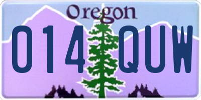 OR license plate 014QUW
