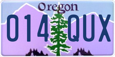 OR license plate 014QUX