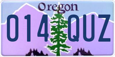 OR license plate 014QUZ