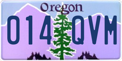 OR license plate 014QVM