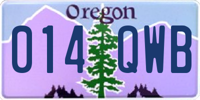 OR license plate 014QWB