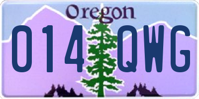 OR license plate 014QWG