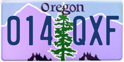 OR license plate 014QXF