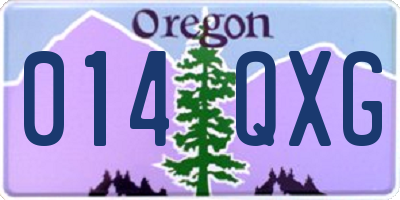 OR license plate 014QXG