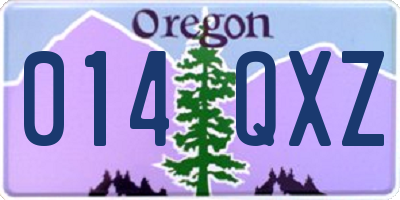 OR license plate 014QXZ
