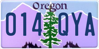 OR license plate 014QYA