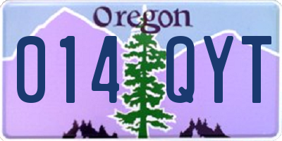 OR license plate 014QYT