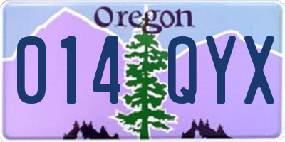 OR license plate 014QYX