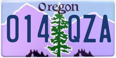 OR license plate 014QZA