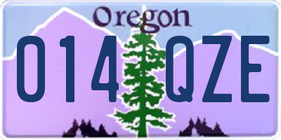 OR license plate 014QZE