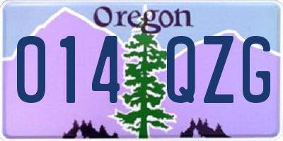 OR license plate 014QZG