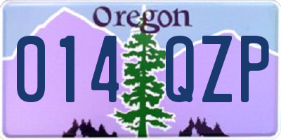 OR license plate 014QZP