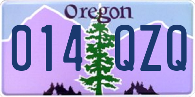 OR license plate 014QZQ