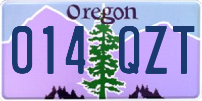 OR license plate 014QZT