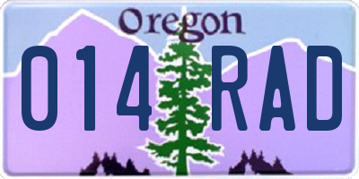 OR license plate 014RAD