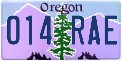 OR license plate 014RAE