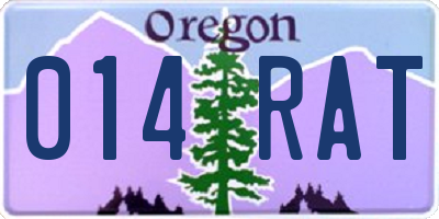 OR license plate 014RAT
