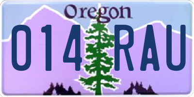 OR license plate 014RAU