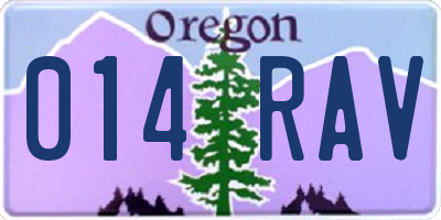OR license plate 014RAV