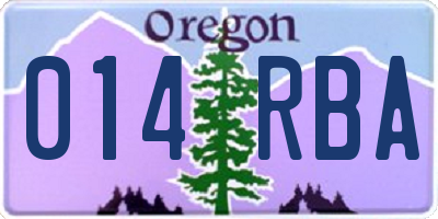 OR license plate 014RBA