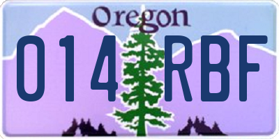 OR license plate 014RBF