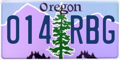 OR license plate 014RBG