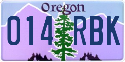 OR license plate 014RBK