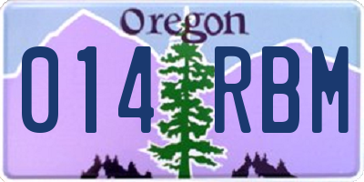 OR license plate 014RBM
