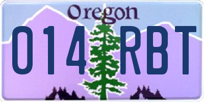 OR license plate 014RBT
