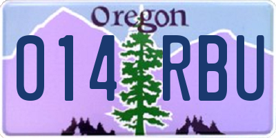 OR license plate 014RBU
