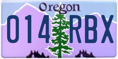OR license plate 014RBX