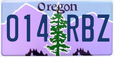 OR license plate 014RBZ