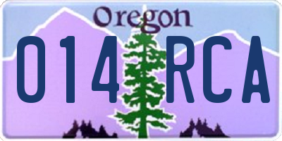 OR license plate 014RCA