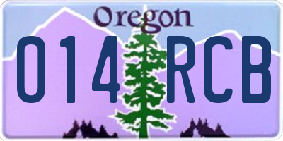 OR license plate 014RCB