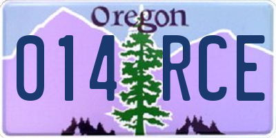 OR license plate 014RCE