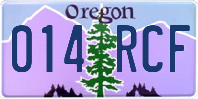 OR license plate 014RCF