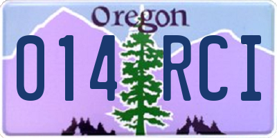 OR license plate 014RCI