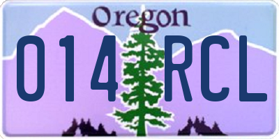 OR license plate 014RCL