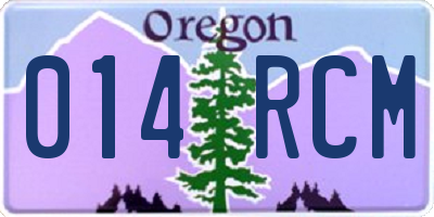 OR license plate 014RCM
