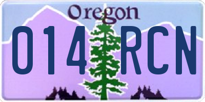 OR license plate 014RCN