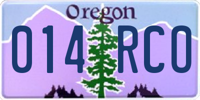 OR license plate 014RCO