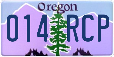 OR license plate 014RCP