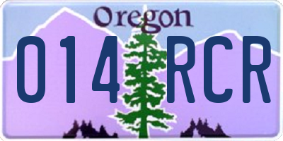 OR license plate 014RCR
