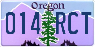 OR license plate 014RCT