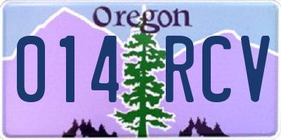 OR license plate 014RCV