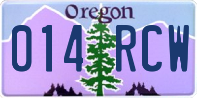 OR license plate 014RCW