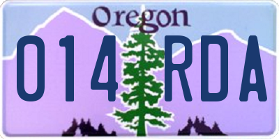 OR license plate 014RDA