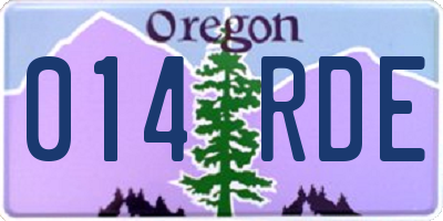 OR license plate 014RDE
